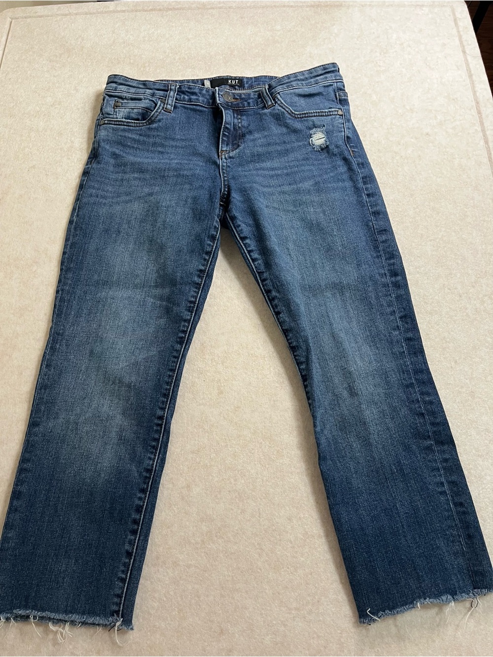 KUT from the Kloth Catherine Boyfriend Raw Hem Jeans size 8